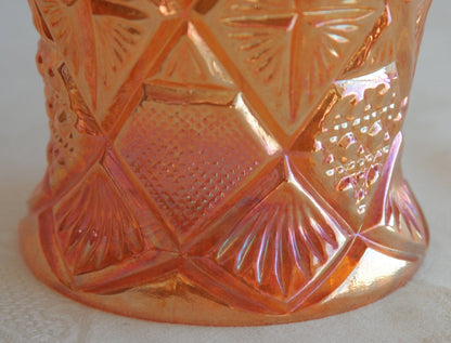 BROCKWITZ Carnival Glass Marigold TEXAS TUMBLER Vase Northern Lights Mollaris.com 