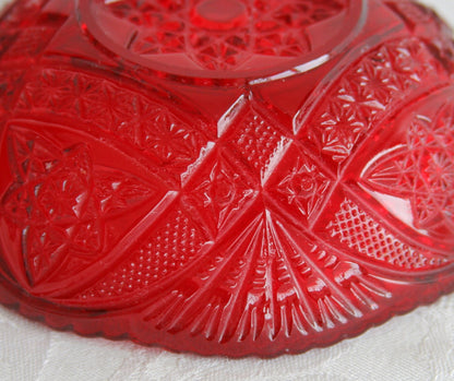 BROCKWITZ Curved Star Ruby Red Small Glass Rosebowl Mollaris.com 
