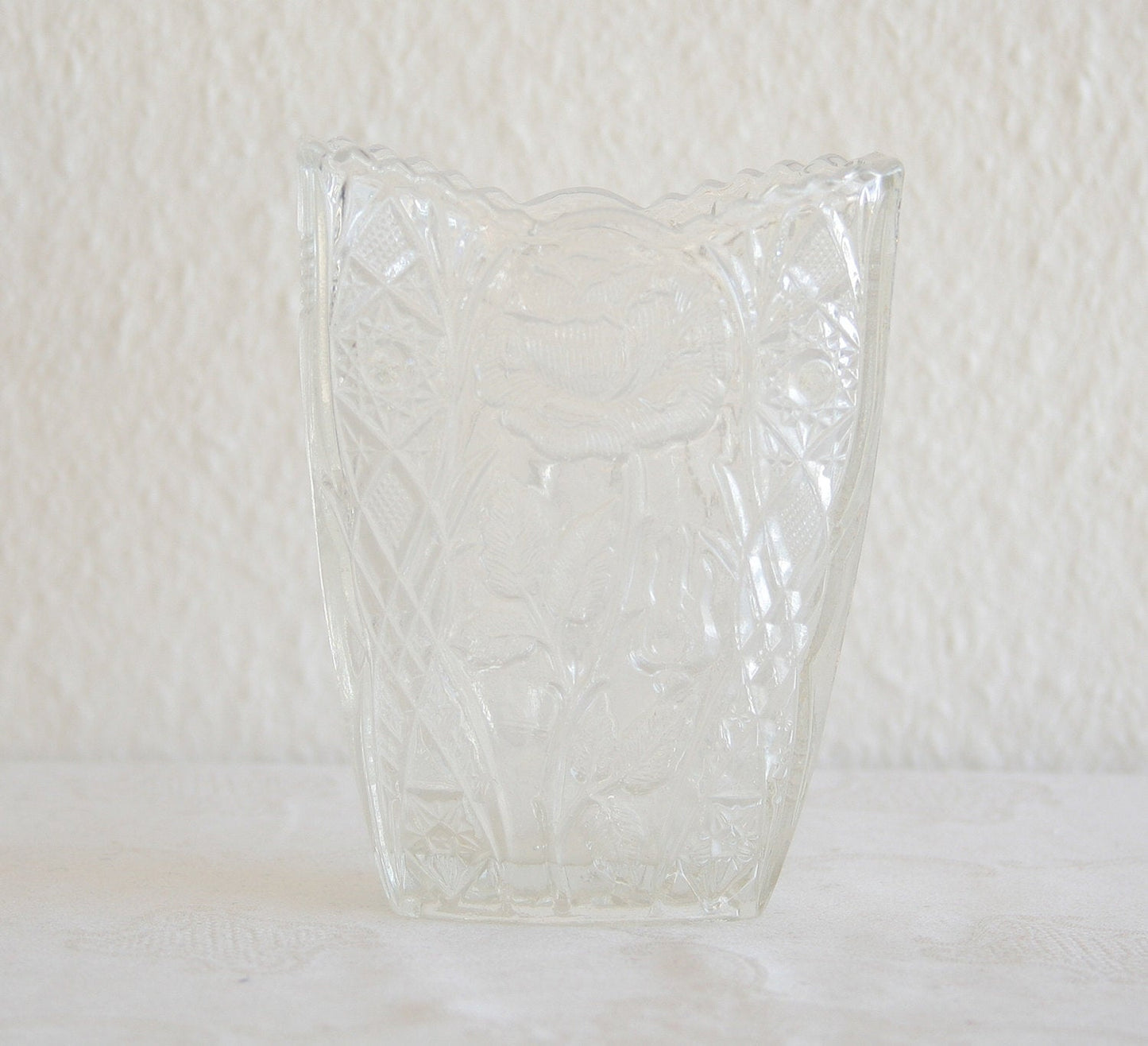BROCKWITZ Rose Garden Clear Small Glass Letter Vase Mollaris.com 