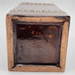 Bitossi ALDO LONDI Brown Square 2-dots Sgrafitto Decorated Ceramic Vase Mollaris.com 