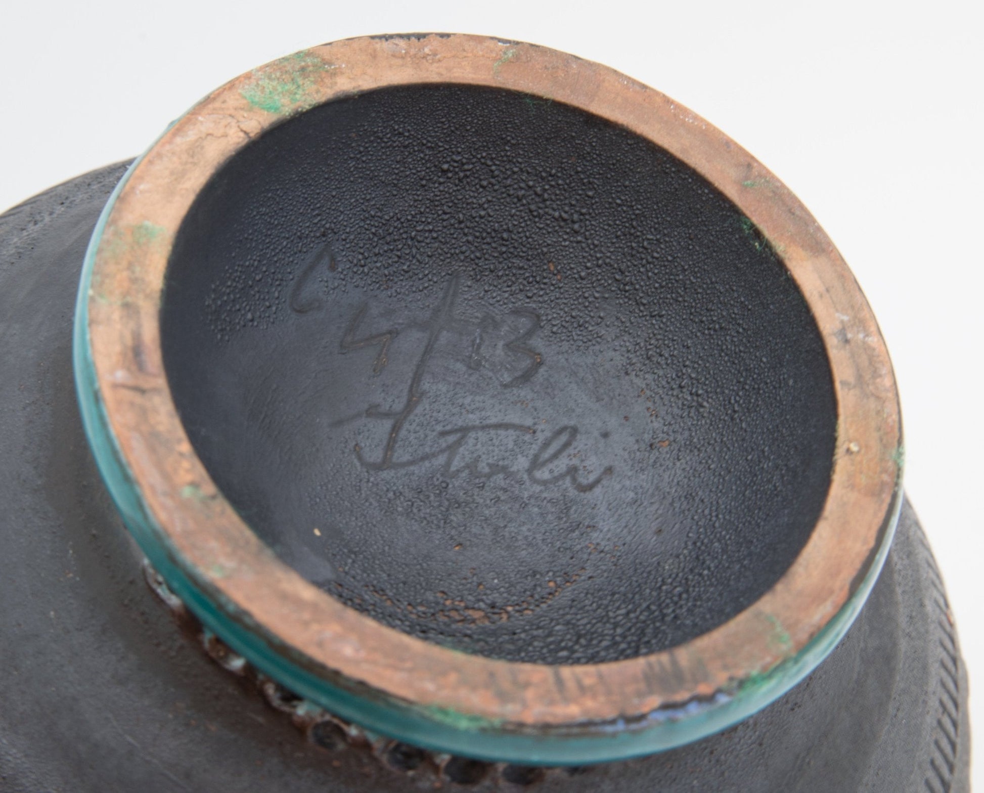 Bitossi ALDO LONDI Genovese Blue Green Ceramic Candlestick Mollaris.com 