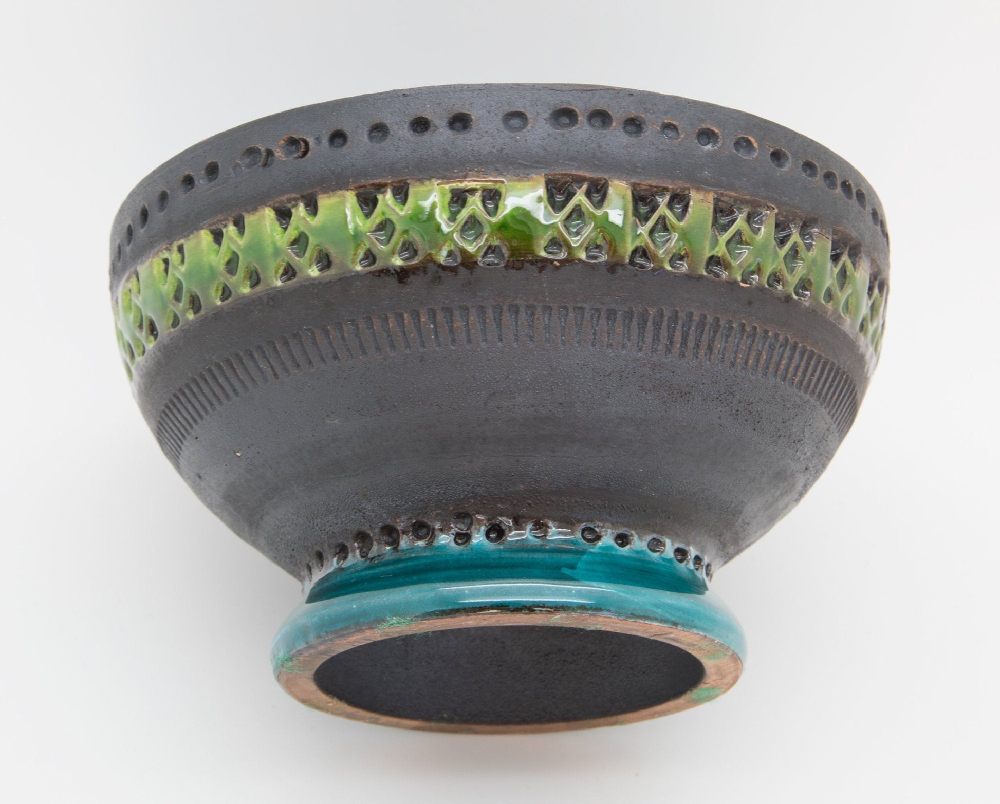 Bitossi ALDO LONDI Genovese Blue Green Ceramic Candlestick Mollaris.com 