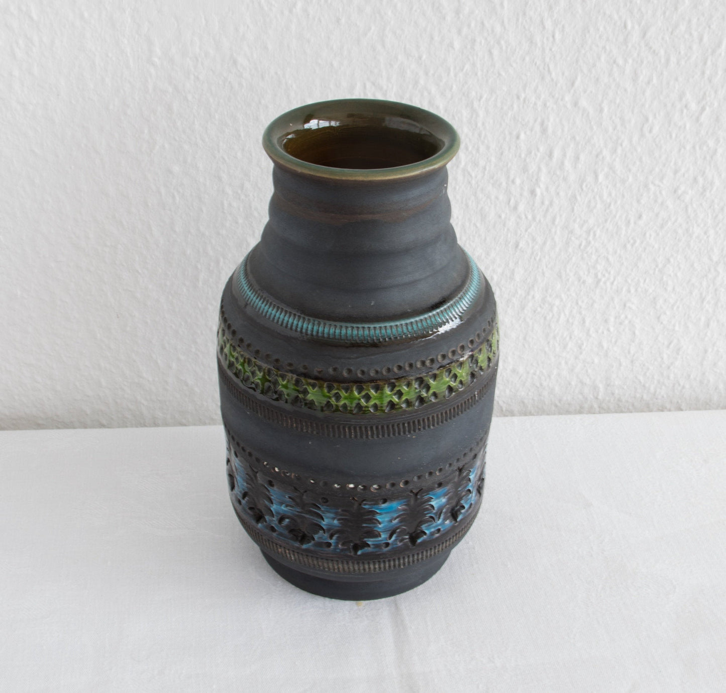 Bitossi ALDO LONDI Genovese Blue Green Ceramic Vase Mollaris.com 