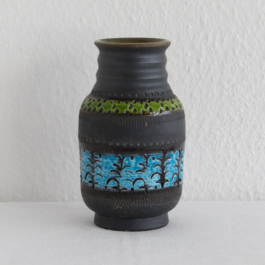 Bitossi ALDO LONDI Genovese Blue Green Ceramic Vase Mollaris.com 