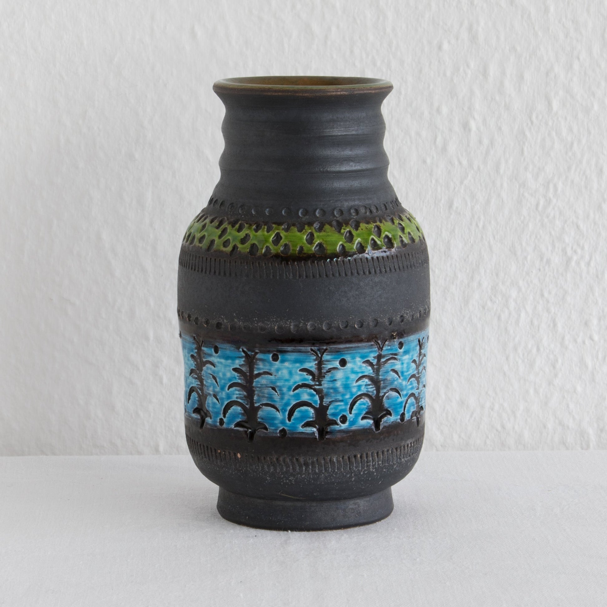 Bitossi ALDO LONDI Genovese Blue Green Ceramic Vase Mollaris.com 