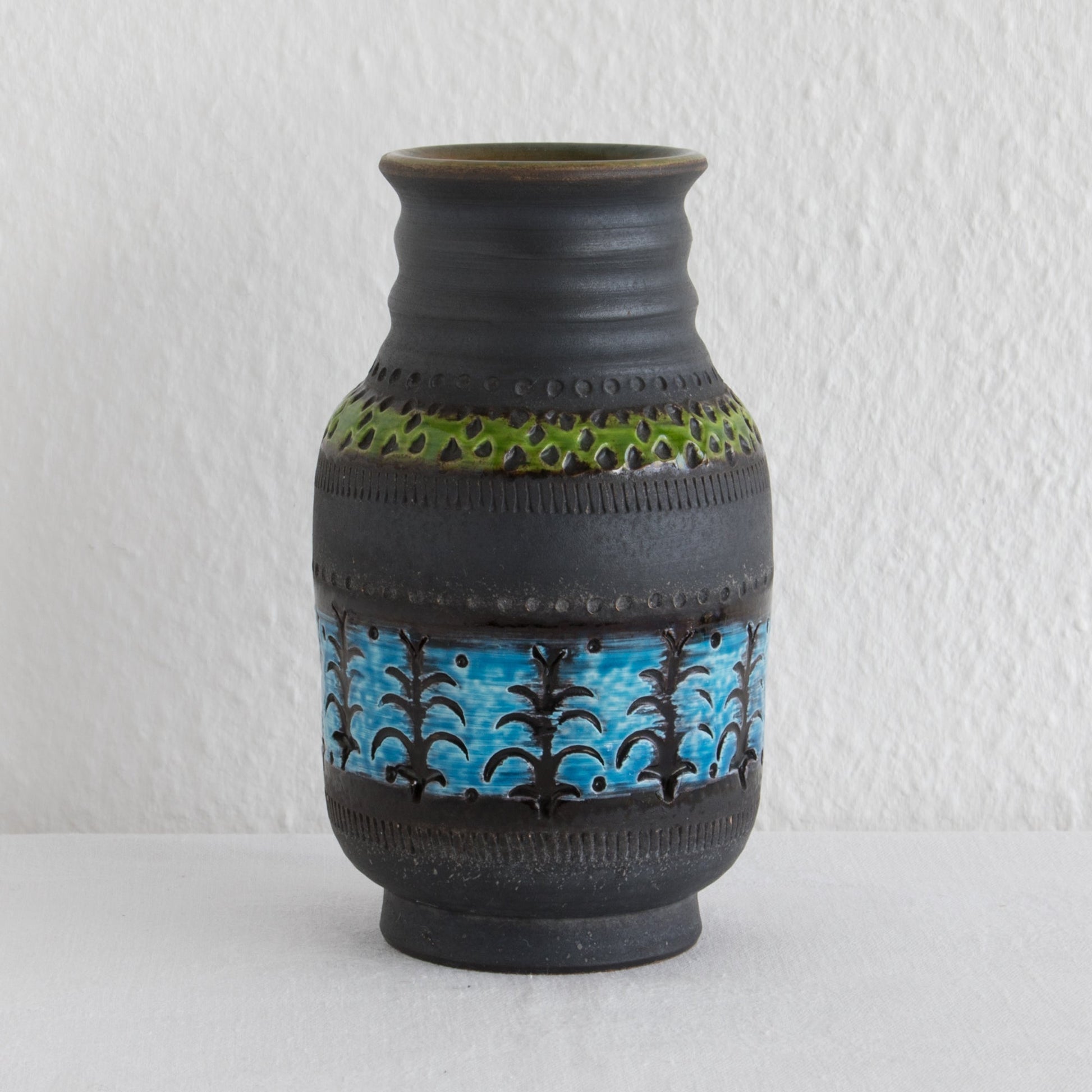 Bitossi ALDO LONDI Genovese Blue Green Ceramic Vase Mollaris.com 