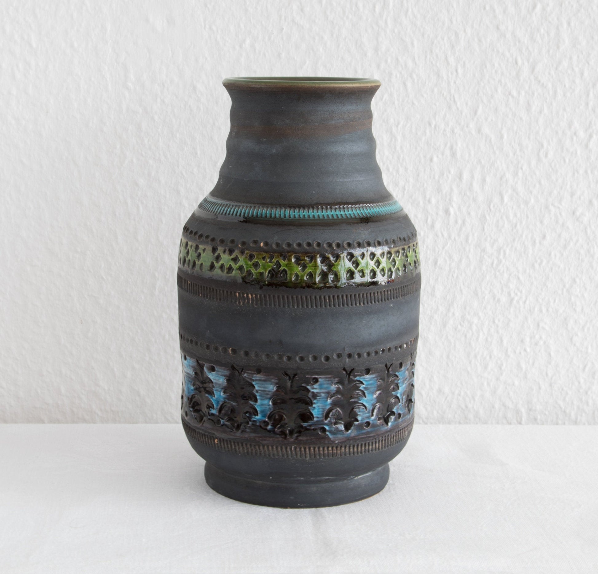Bitossi ALDO LONDI Genovese Blue Green Ceramic Vase Mollaris.com 