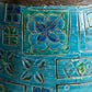 Bitossi ALDO LONDI Large Blue Flowers and Geometric Shapes Ceramic Vase Mollaris.com 