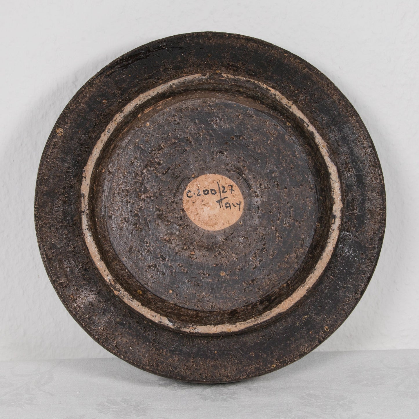 Bitossi ALDO LONDI Large Round Trifoglio Blue Ceramic Tray Mollaris.com 