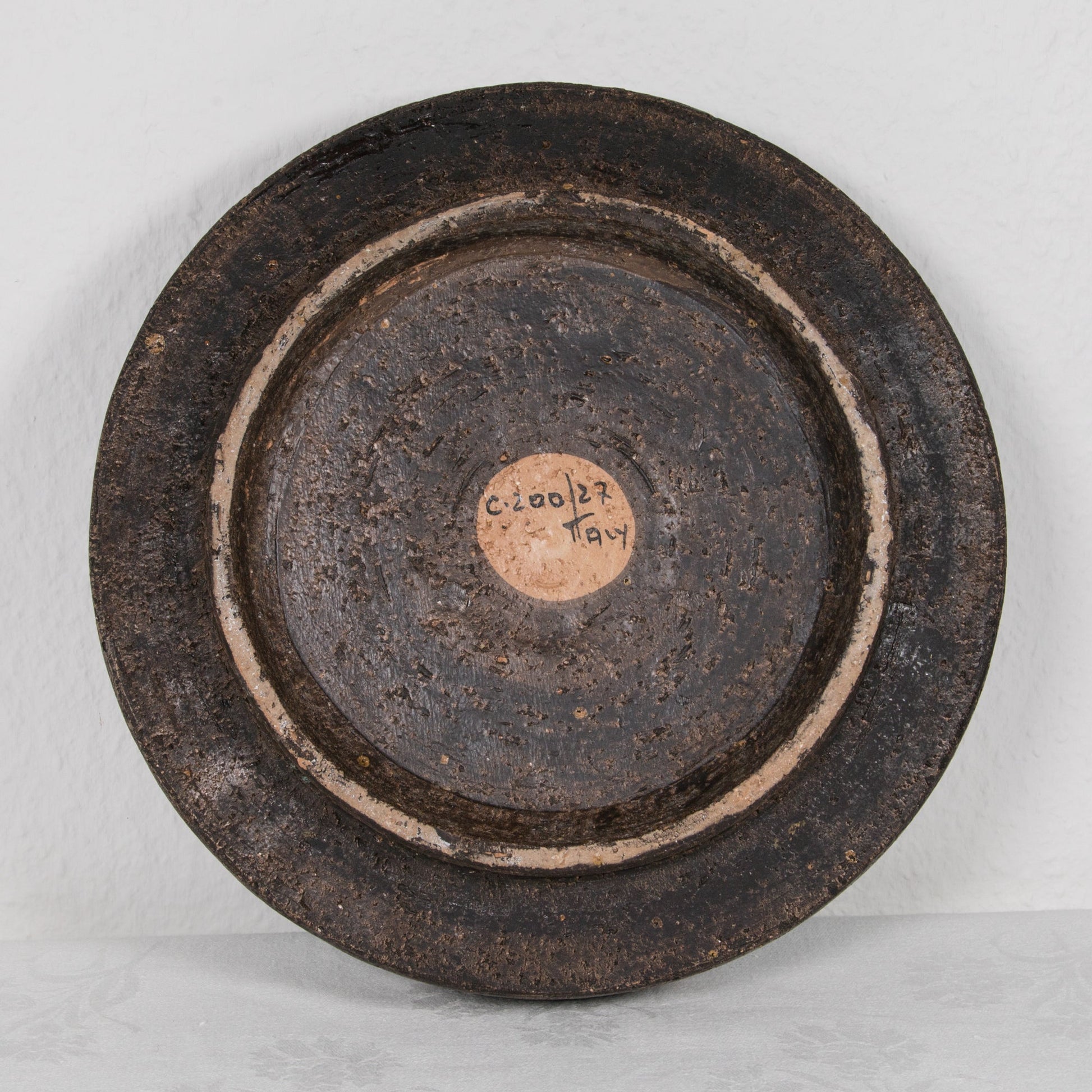 Bitossi ALDO LONDI Large Round Trifoglio Blue Ceramic Tray Mollaris.com 