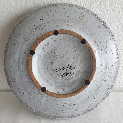 Bitossi ALDO LONDI Large Round White Grey Glazed Ceramic Bowl Mollaris.com 