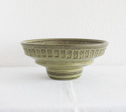 Bitossi ALDO LONDI Large ZINGO Pattern Olive Green Ceramic Bowl Mollaris.com 
