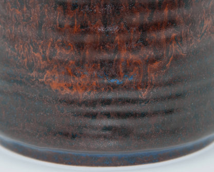 CARSTENS Dark Brown & Red Brown Glazed Ceramic Fat Lava Vase Mollaris.com 