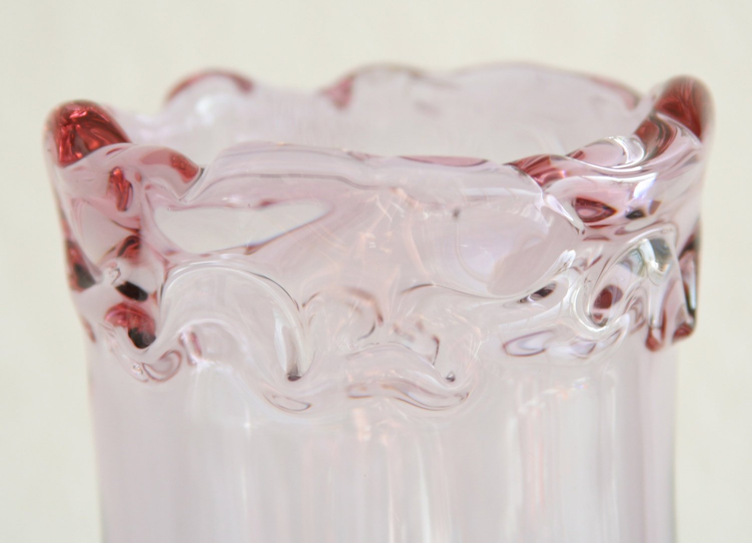 CHRISTER HOLMGREN Holmegaard ROSAMUND Large Pink Glass Vase Mollaris.com 