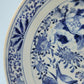 Chinese 19thC. Blue and White Birds and Flowers Garden Scene Porcelain Charger / Dish Qing Mollaris.com 
