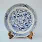 Chinese 19thC. Blue and White Birds and Flowers Garden Scene Porcelain Charger / Dish Qing Mollaris.com 
