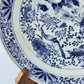 Chinese 19thC. Blue and White Birds and Flowers Garden Scene Porcelain Charger / Dish Qing Mollaris.com 