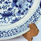 Chinese 19thC. Blue and White Birds and Flowers Garden Scene Porcelain Charger / Dish Qing Mollaris.com 