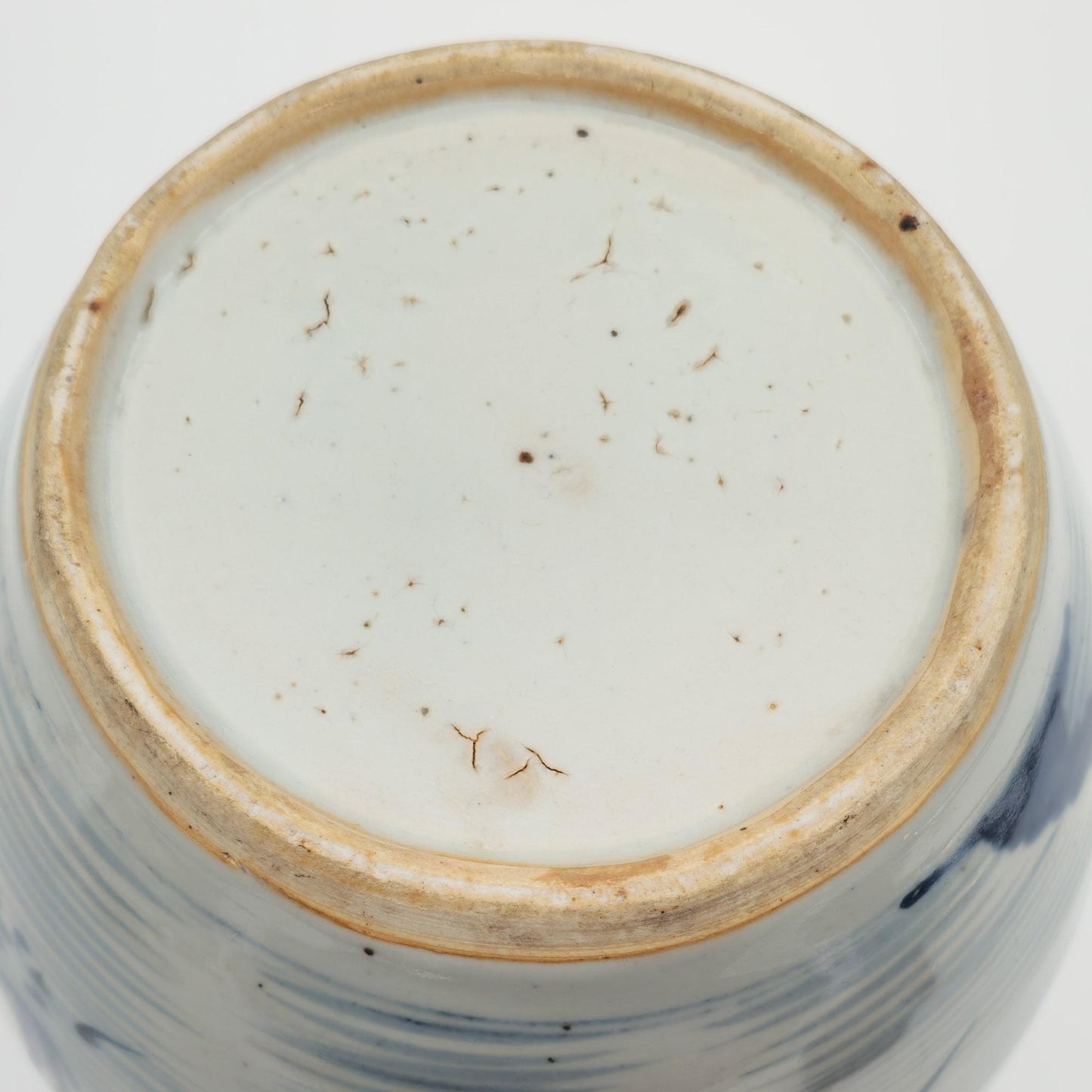 Chinese Export Blue Pagoda Landscape Decorated Lidded Porcelain Ginger Jar Mollaris.com 