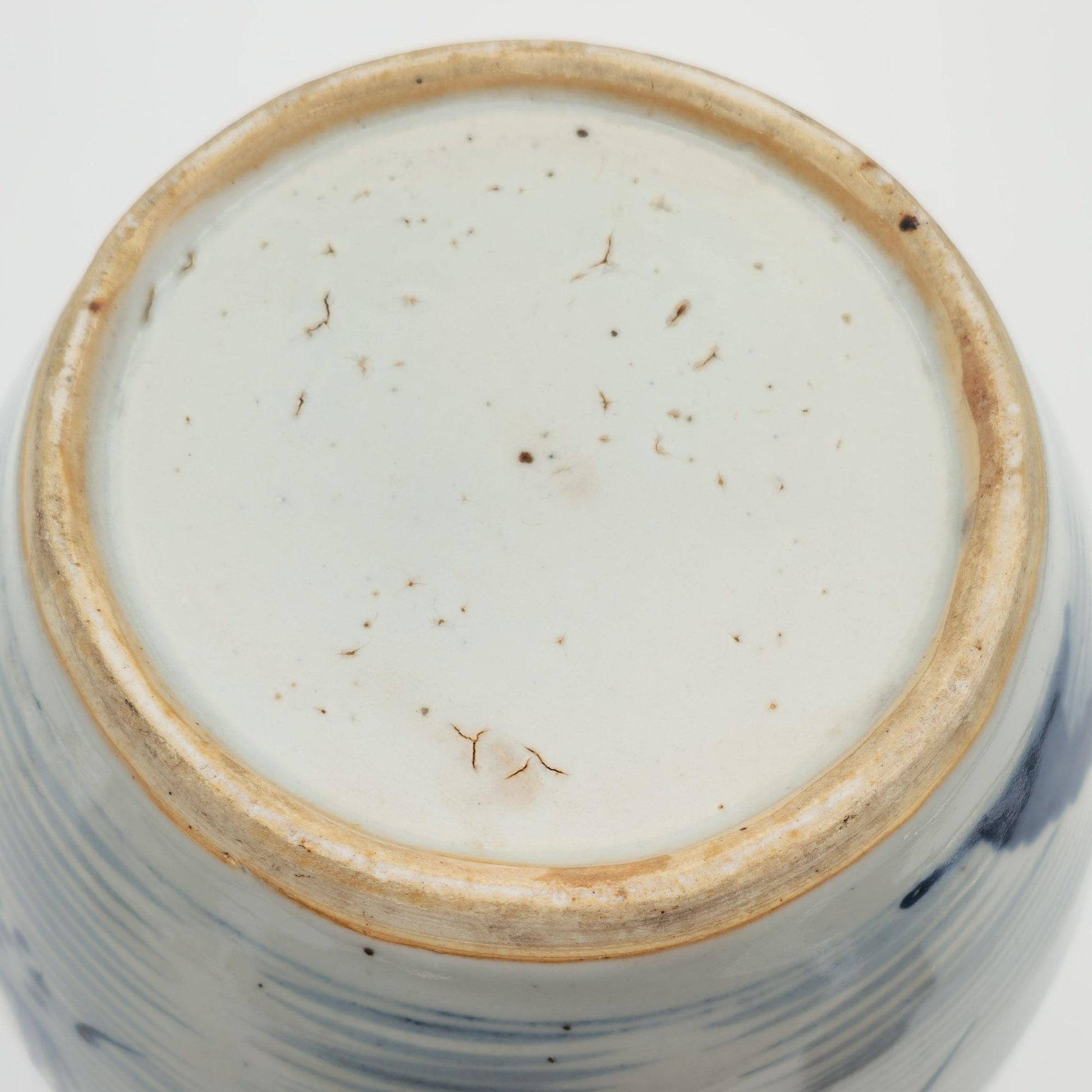 Chinese Export Blue Pagoda Landscape Decorated Lidded Porcelain Ginger Jar Mollaris.com 