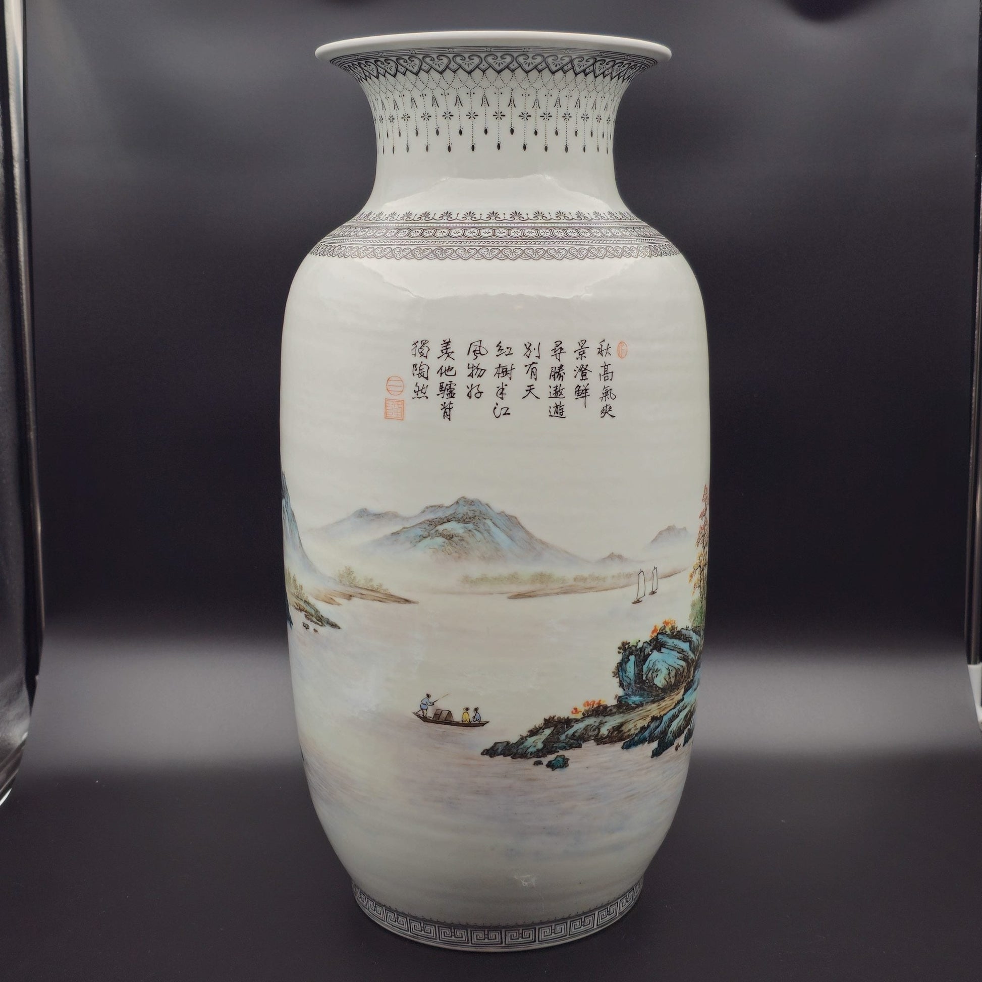 Chinese Famille Rose Large Landscape Vase, Early People's Republic of China Period Mollaris.com 