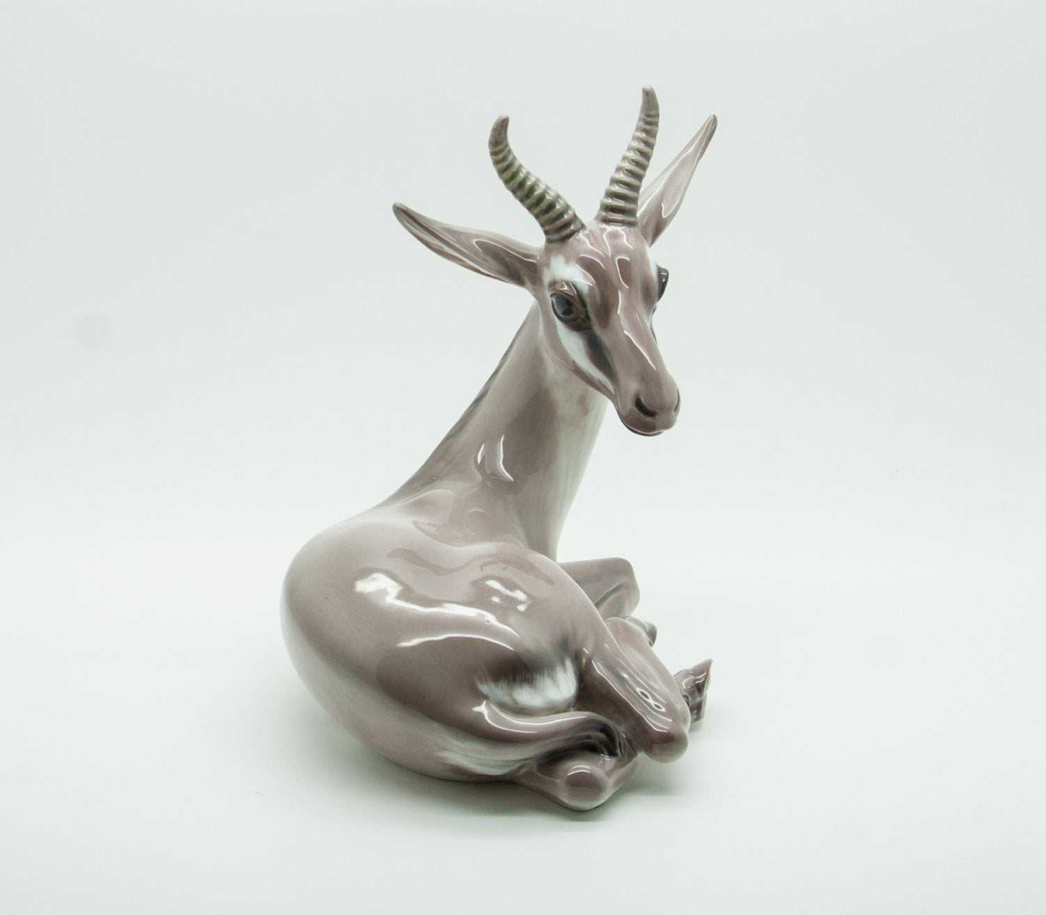 DAHL JENSEN Decorated Porcelain Antelope Figurine # 1237 Mollaris.com 