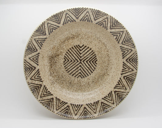 DANIEL POST Large Geometric Decorated Stoneware Bowl Mollaris.com 