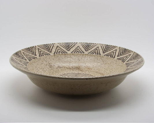 DANIEL POST Large Geometric Decorated Stoneware Bowl Mollaris.com 