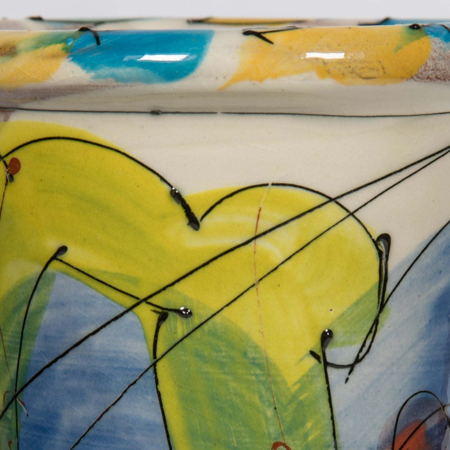 DAVID MILLER Slip Glazed Studio Ceramic Vase Mollaris.com 