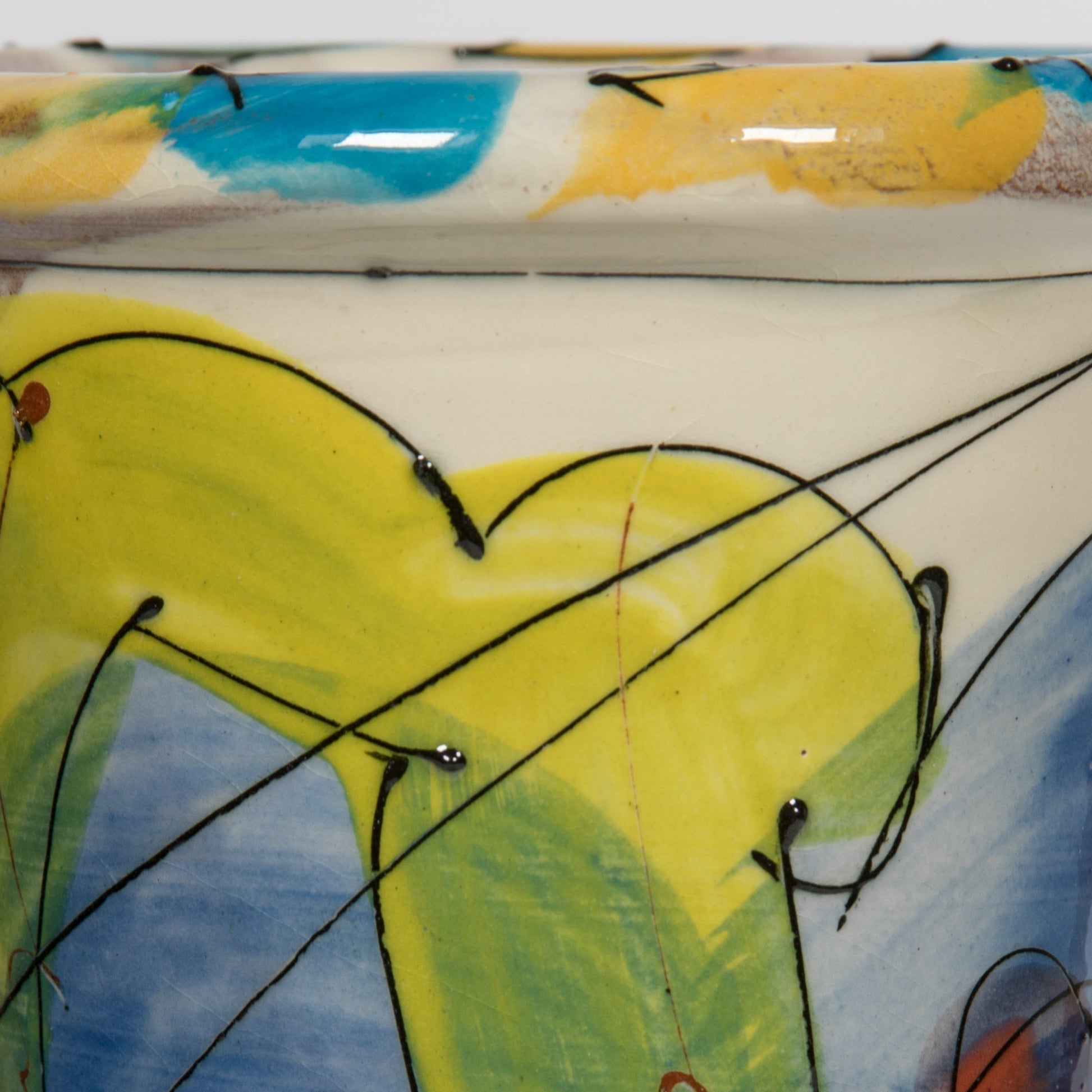 DAVID MILLER Slip Glazed Studio Ceramic Vase Mollaris.com 