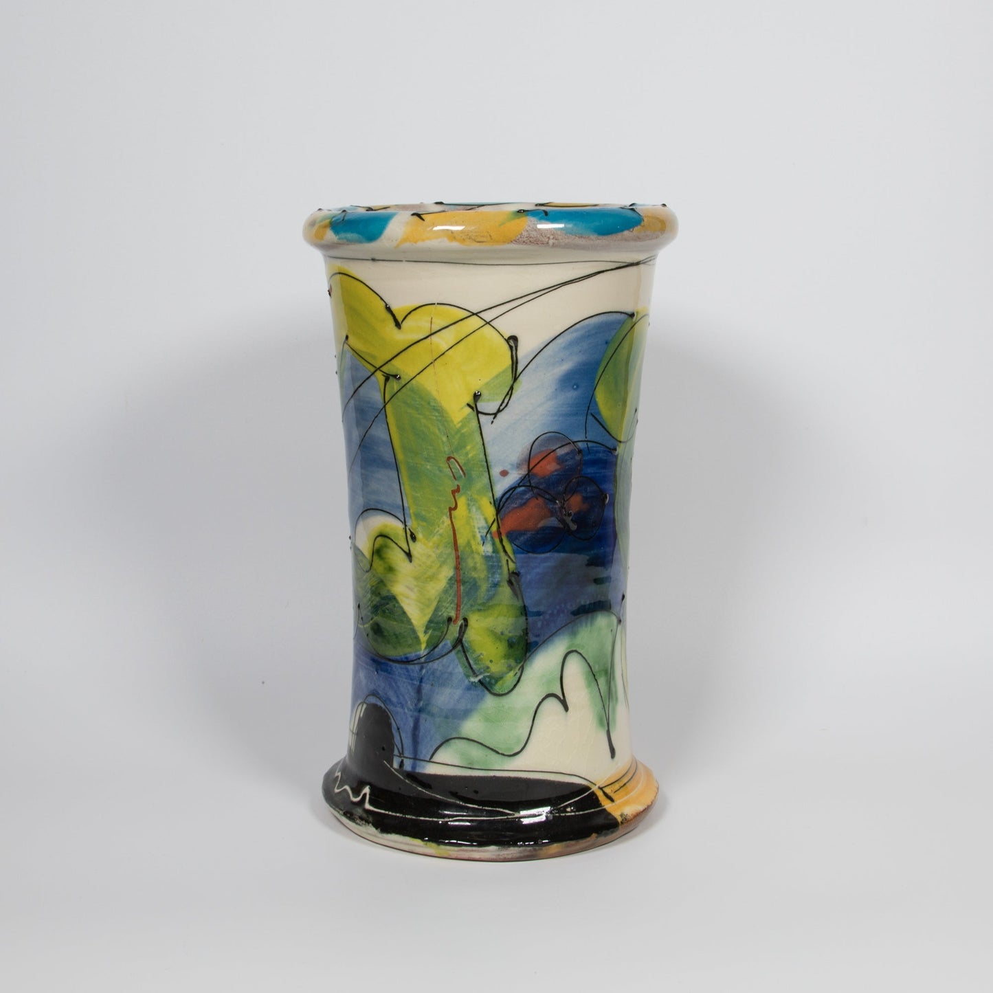 DAVID MILLER Slip Glazed Studio Ceramic Vase Mollaris.com 