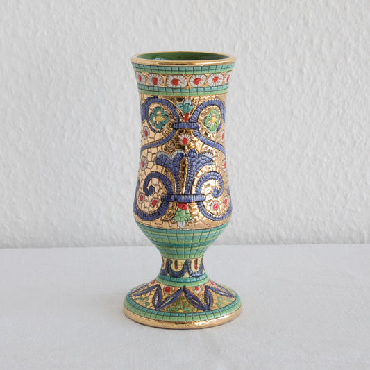 DERUTA Gialletti Small Byzantine Mosaic Floral Vase Mollaris.com 