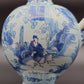 DUTCH DELFT BLUE AND WHITE CHINOISERIE FOOTED JUG WITH PEWTER LID | LATE 17TH CENTURY Mollaris.com 