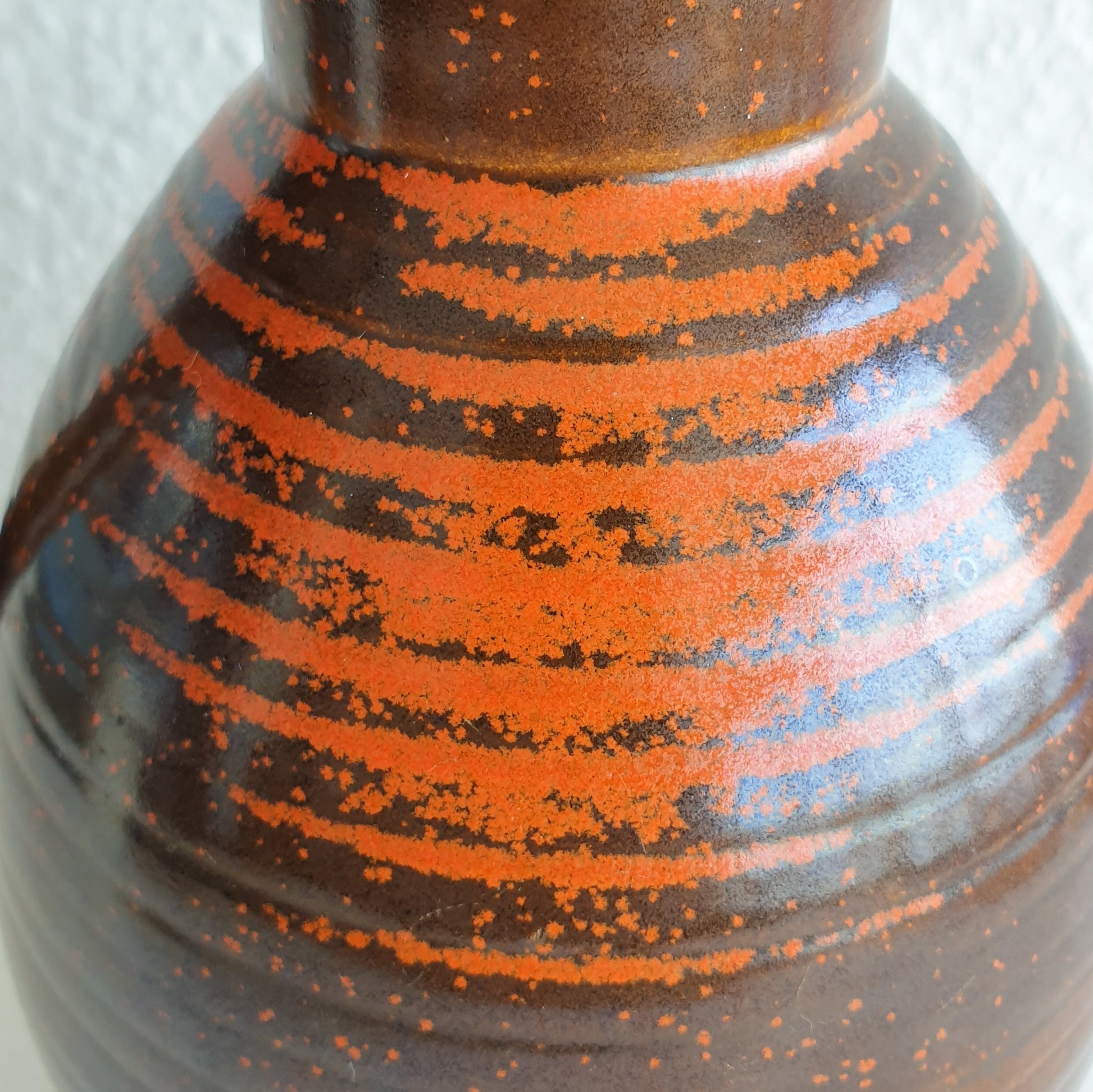 EJLER NIELSEN Lindelse Keramik Brown Orange Spotted Stoneware Jug Vase Mollaris.com 