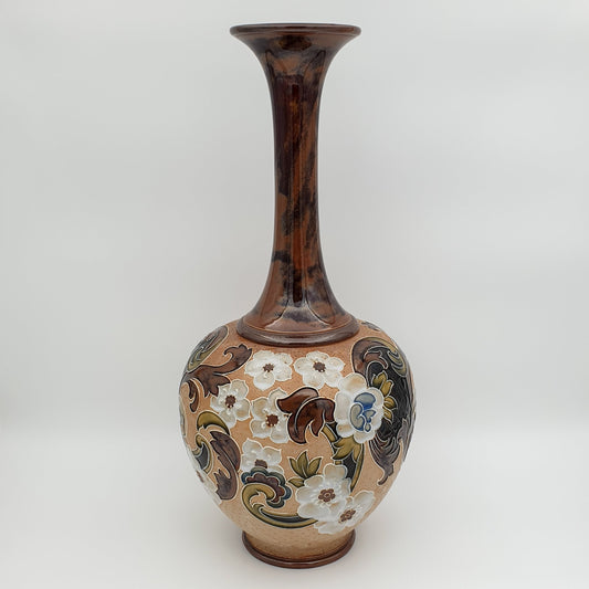 ELEANOR TOSEN Doulton Lambeth Flowers and Leaves Stoneware Vase Mollaris.com 