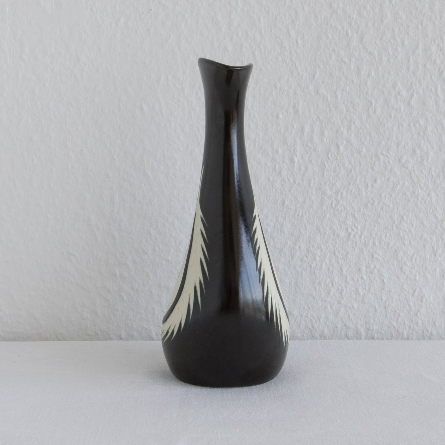 ELISABETH LOHOLT Black Glazed Asymmetrical Ceramic Pitcher Vase Mollaris.com 