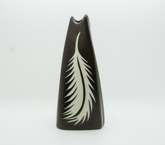 ELISABETH LOHOLT Black Glazed Asymmetrical Ceramic Vase Mollaris.com 