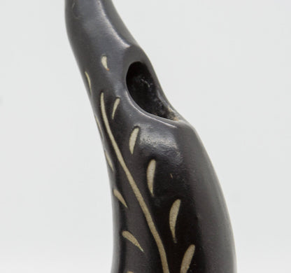 ELISABETH LOHOLT Black Glazed Asymmetrical Double Ceramic Vase Mollaris.com 