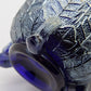 FENTON Carnival Glass Blue LEAF TIERS Tumbler Mollaris.com 