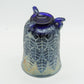FENTON Carnival Glass Blue LEAF TIERS Tumbler Mollaris.com 