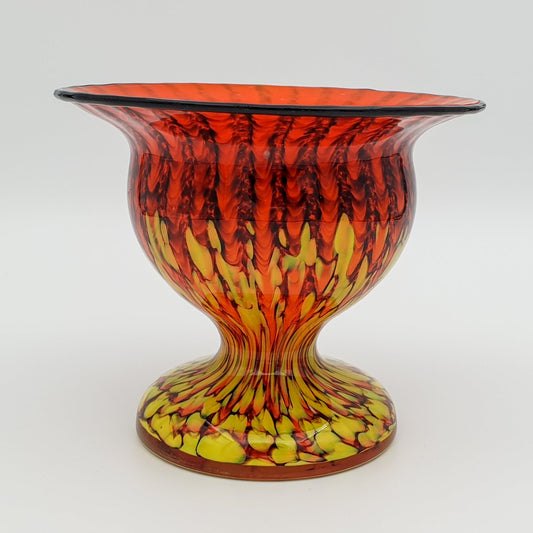 FRANZ WELZ Art Deco Stripes and Spots Glass Compote Mollaris.com 