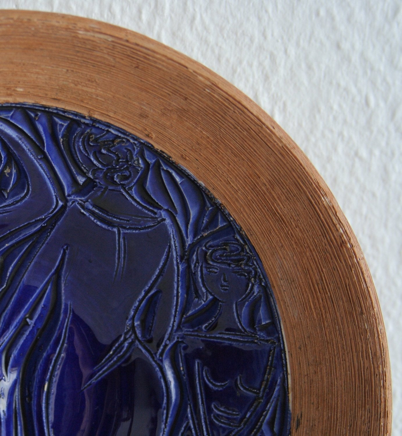FRATELLI FANCIULLACCI Blue Sgrafitto Decorated Ceramic Bowl Mollaris.com 