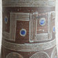 FRATELLI FANCIULLACCI Geometric Pattern Brown Blue Glazed Ceramic Table Lamp Mollaris.com 