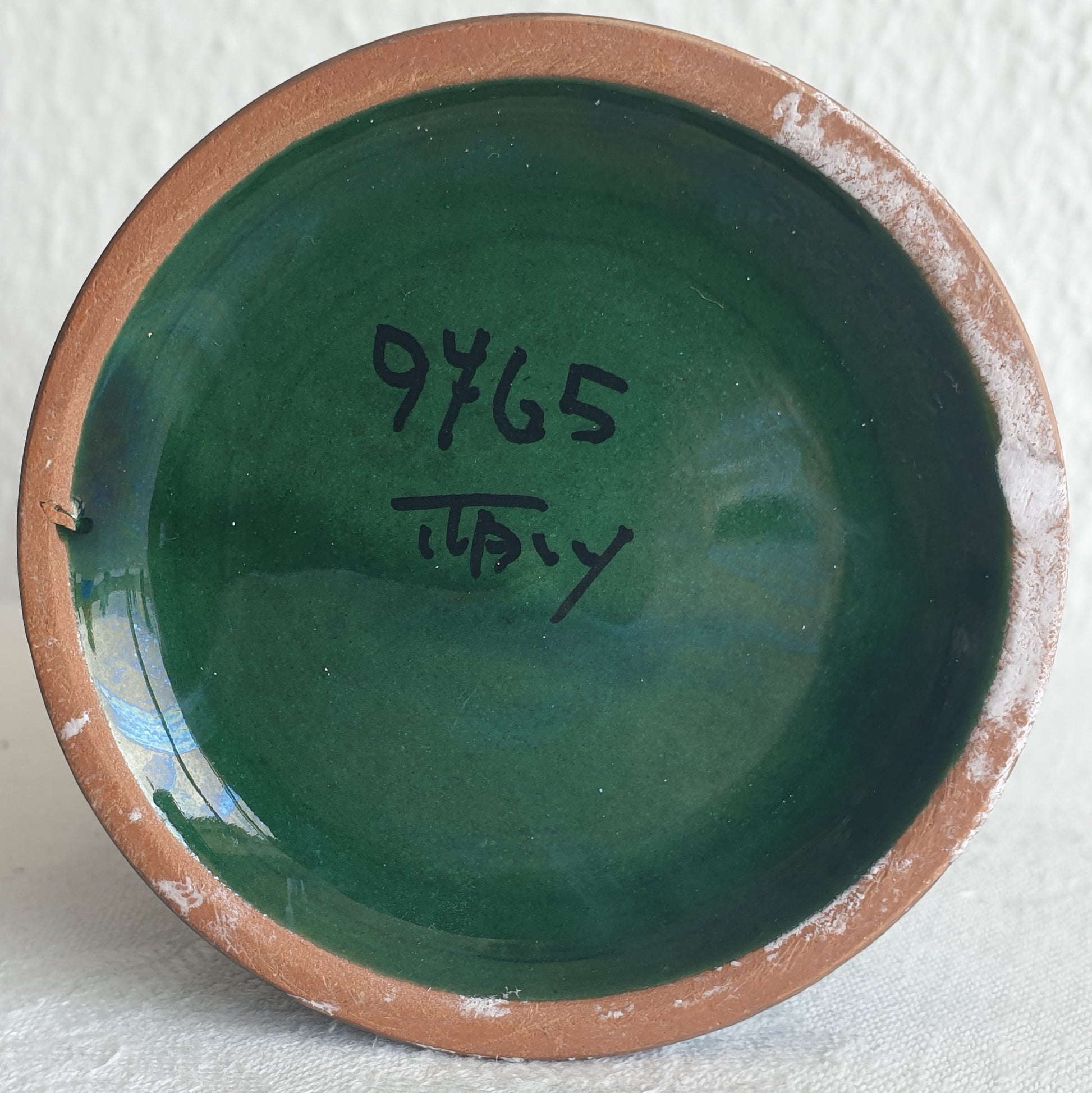 FRATELLI FANCIULLACCI Light Dark Green Drip Glaze Sgrafitto Decorated Ceramic Vase Mollaris.com 