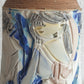 FRATELLI FANCIULLACCI White Blue Yellow Sgrafitto Decorated Ceramic Vase Mollaris.com 
