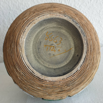 FRATELLI FANCIULLACCI White Green Sgrafitto Decorated Ceramic Vase Mollaris.com 