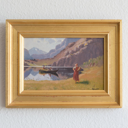 FREDDI LARSEN Naturalist Mountain Lake Scene Painting Mollaris.com 