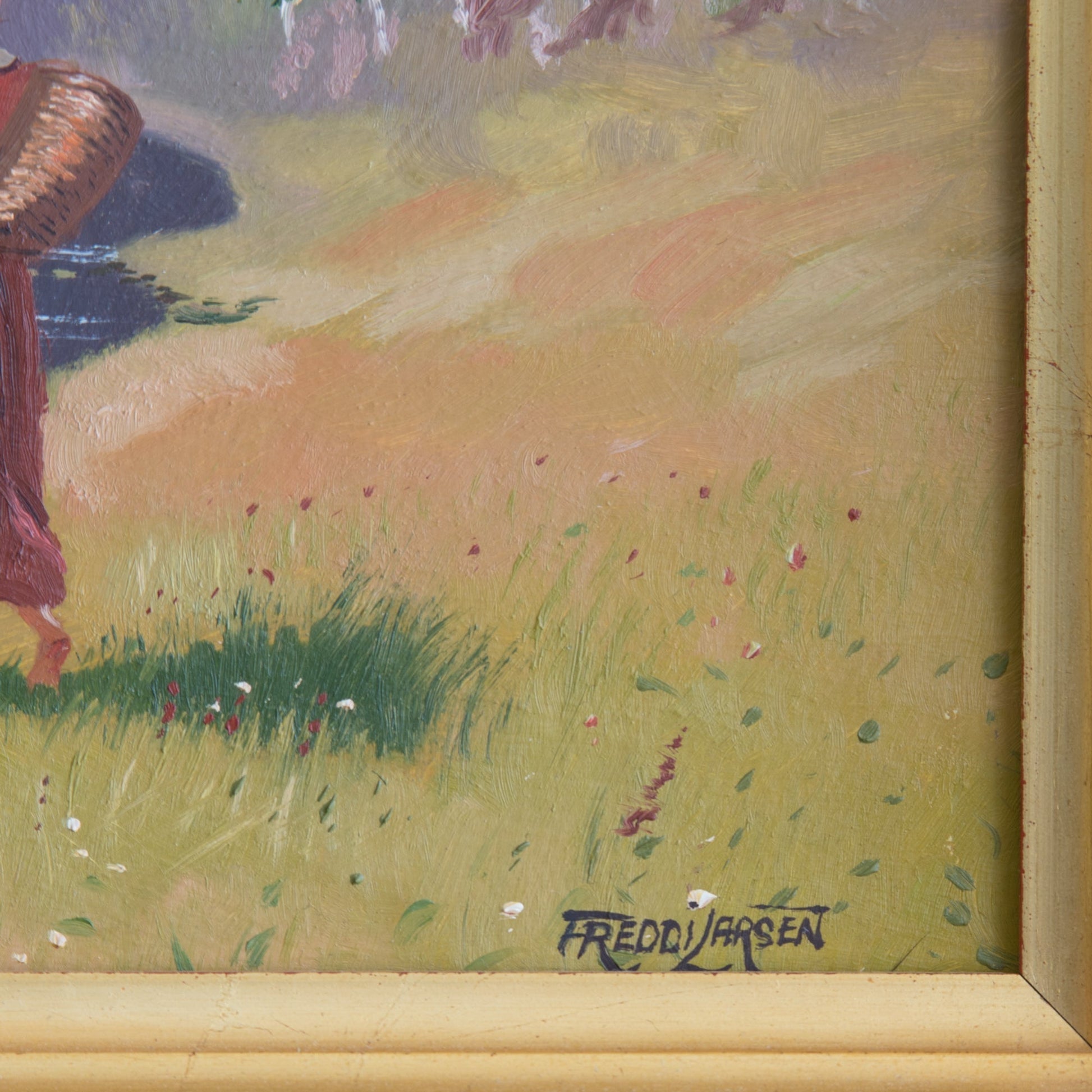 FREDDI LARSEN Naturalist Mountain Lake Scene Painting Mollaris.com 