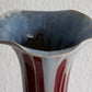 Faiencerie Thulin BELGIUM Art Nouveau Red & White Drip Glaze Ceramic Floor Vase Mollaris.com 