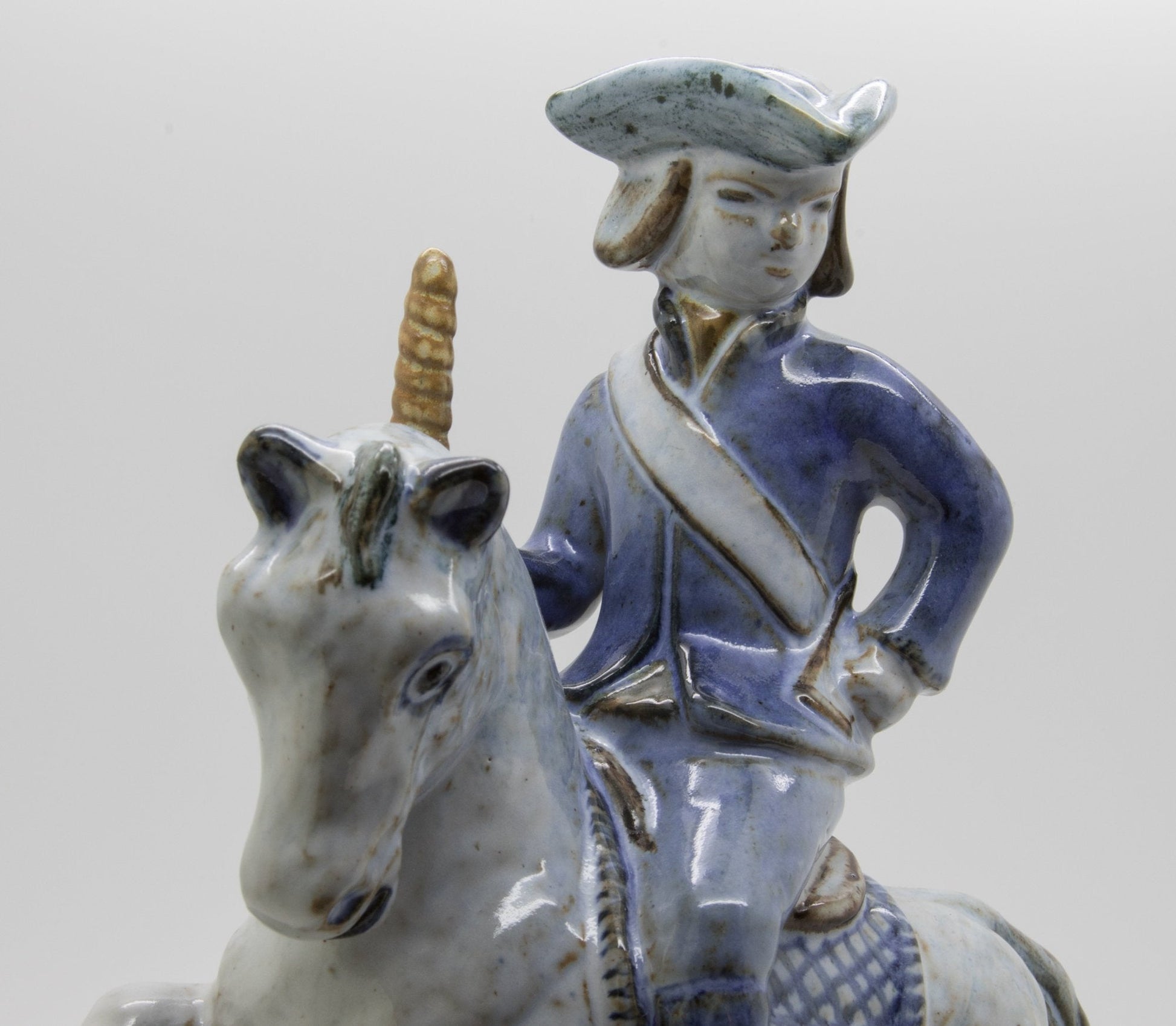 GERTRUD KUDIELKA L. Hjorth Decorated Rider on Horse Ceramic Sculpture Mollaris.com 